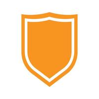 eps10 orange vector shield solid icon or logo in simple flat trendy modern style isolated on white background