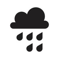 eps10 vector negro lluvia icono sólido o logotipo en un estilo moderno plano simple aislado en fondo blanco