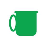 eps10 vector verde taza de café icono sólido o logotipo en un estilo moderno plano simple aislado en fondo blanco