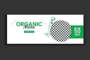 food social media cover template, restaurant food web banner design, social media template. free vector