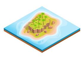 isla voladora con casa y árboles. vector