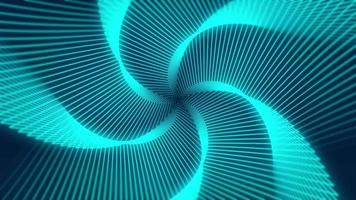 Abstract background lines star wavy spiral tunnel blue green video