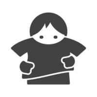 Putting on Shirt Glyph Black Icon vector