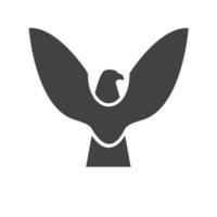 Eagle Glyph Black Icon vector