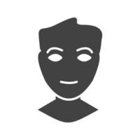 icono de glifo de rostro humano negro vector