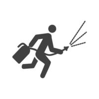 Using Extinguisher Glyph Black Icon vector