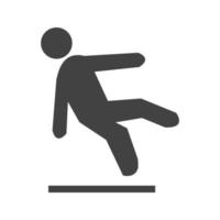 Falling off ice Glyph Black Icon vector