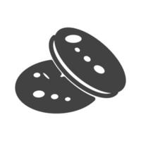 icono de glifo de galletas negro vector