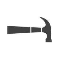 Hammer Glyph Black Icon vector