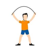 Person skipping rope Flat Multicolor Icon vector