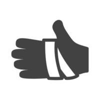 Bandaged Hand Glyph Black Icon vector