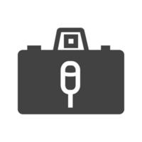 Perm Camera Mic Glyph Black Icon vector