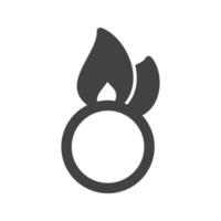 Danger of Flame Glyph Black Icon vector