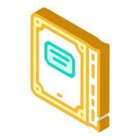 vintage old book isometric icon vector illustration