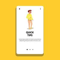 Quick Tips Giving Young Man Helpful Advice Vector