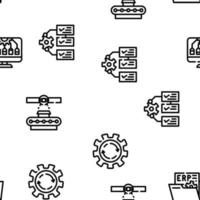 patrón transparente de vector de planificación de recursos empresariales erp