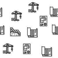 arquitecto ocupación profesional vector de patrones sin fisuras