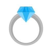 Diamond Ring Flat Multicolor Icon vector