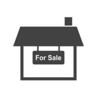 casa en venta glifo icono negro vector