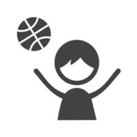 Playing with Ball Glyph Black Icon vector