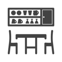 Dining Room Glyph Black Icon vector