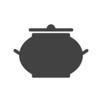 Food Bowl with Lid Glyph Black Icon vector