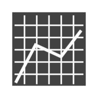gráfico de tendencia glifo icono negro vector