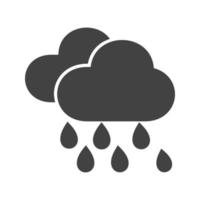 Rain Glyph Black Icon vector