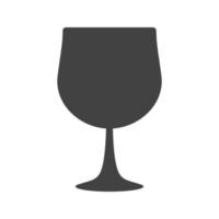 copa de vino glifo icono negro vector