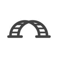icono negro de glifo de barra de mono semicircular vector