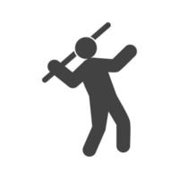 Javelin Throw Glyph Black Icon vector