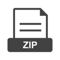 ZIP Glyph Black Icon vector