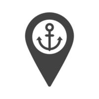 Shipping Location Glyph Black Icon vector