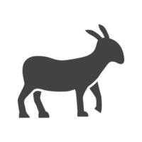 Goat Glyph Black Icon vector