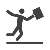 Businessman Jumping Glyph Black Icon vector