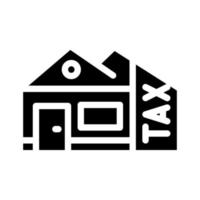 bienes raíces casa impuesto glifo icono vector ilustración