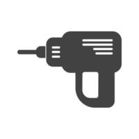 Drill Machine Glyph Black Icon vector