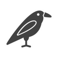 pájaro glifo icono negro vector