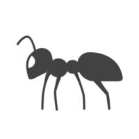 hormiga ii glifo icono negro vector