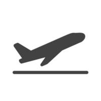 Flight Takeoff Glyph Black Icon vector