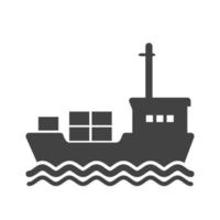 Cargo Ship I Glyph Black Icon vector