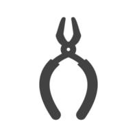 Tongs Glyph Black Icon vector