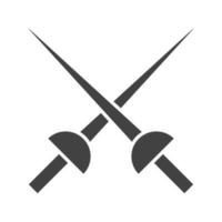 Fencing Swords Glyph Black Icon vector