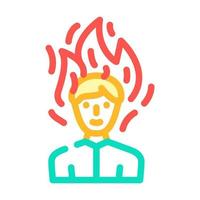 burning man after wasabi color icon vector illustration