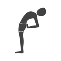 Half Moon Pose Glyph Black Icon vector