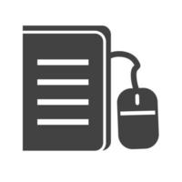 Connected to Textbook Glyph Black Icon vector