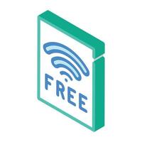 free wifi plate isometric icon vector illustration