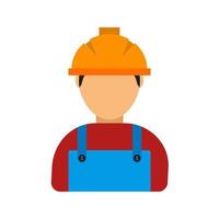 Construction Worker Flat Multicolor Icon vector