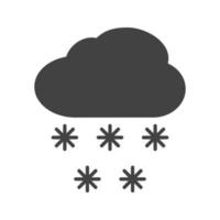 Snowing Glyph Black Icon vector