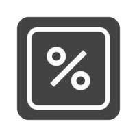 Percentage Symbol Glyph Black Icon vector